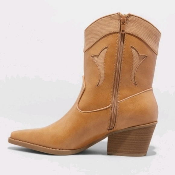 Women's Shana Cowboy Boots - Universal Thread" Cognac - Picture 2 of 8